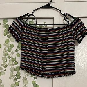 Gaze black & multicolor crop top